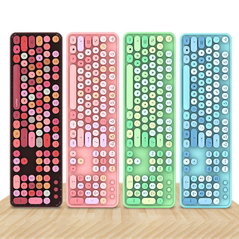 Clavier Bluetooth USB sans fil couleur mixte rond Keycap panneau en plastique clavier de téléphone portable capuchon de clé détachable ► Photo 1/6