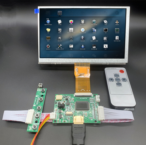 Écran LCD 7 pouces 1024x600 HDMI, avec carte pilote pour Raspberry Pi Banana/Orange Pi, Mini ordinateur ► Photo 1/6