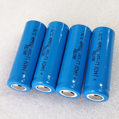 Batterie rechargeable au lithium-ion US 750mAh 3.7V 14430 4/5AA baterias cellulaires li-ion pour appareil numérique lampe de poche LED ► Photo 1/3