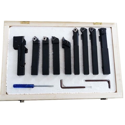 Nouveau 16mm 9 pcs/ensemble carbure indexables turnnig outils tour, tour outils de coupe ensemble, cutter tool set latheswholesale ► Photo 1/6