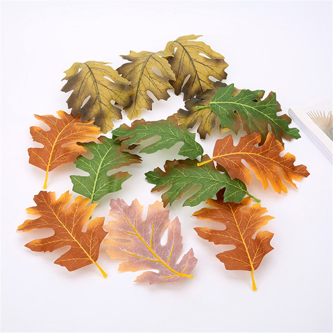 Feuilles d'érable artificielles pour décoration d'automne, 10 pièces, bricolage pour fête de mariage, noël, Thanksgiving, nouvel an ► Photo 1/6