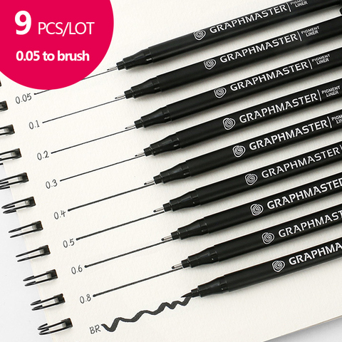 Peinture aiguille stylos fabricants séchage rapide étanche 0.1mm à 1 mm poreux-Point stylos brosse Journal écriture professionnelle croquis ► Photo 1/6