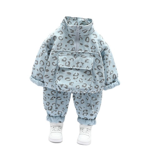 Vêtements d'automne pour enfants, ensemble 2 pièces veste et pantalon décontractés pour bébés filles et garçons, survêtements à la mode pour tout-petits ► Photo 1/6