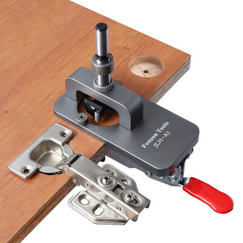 Gabarit de perçage de trous pour menuiserie, gabarit de perçage de charnière 35mm avec fixation en alliage d'aluminium, gabarit d'ouverture de trous pour portes d'armoires ► Photo 1/6