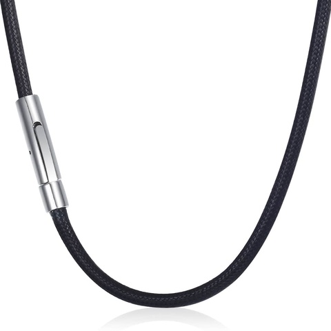 Collier en cuir avec fermoir magnétique en acier inoxydable pour hommes, bijou de couleur brun noir, idéal comme cadeau, 3 mm, LDN22 ► Photo 1/6