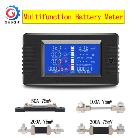 Ampèremètre numérique, voltmètre numérique, testeur de capacité de batterie de voiture, 0-PZEM-015 v 0-300A, avec shunt 50A 100A 200A 300A 75mV, 200 ► Photo 1/6