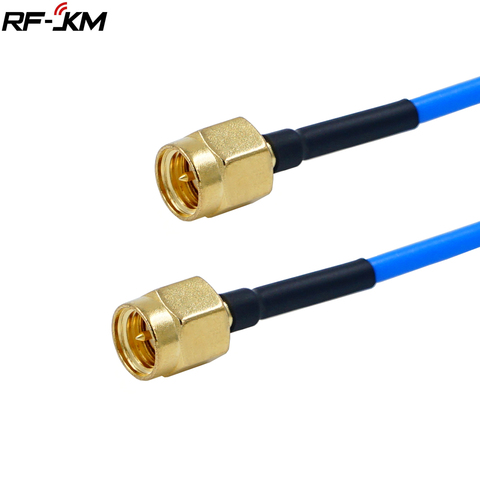 1 pièces SMA à SMA connecteur droit RF câble Coaxial SMA mâle à SMA mâle RG405 086 câble bleu adaptateur de peau ► Photo 1/6