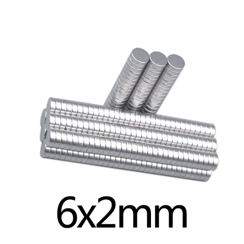 50/100/200 pièces 6x2mm Mini petits aimants circulaires 6mm x 2mm réfrigérateur N35 aimant néodyme Dia 6x2mm aimants permanents NdFeB 6*2 ► Photo 1/3