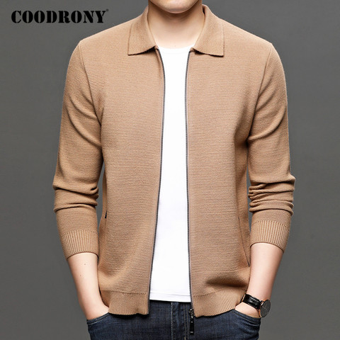 COODRONY – Cardigan épais et chaud en laine pour homme, pull de marque, Streetwear, à la mode, avec poche, nouvelle collection, automne hiver, C1197 ► Photo 1/6