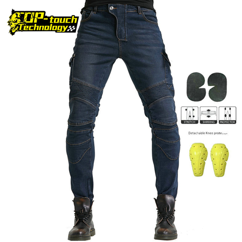 Jeans de Moto, Pantalon de course d'été, jean de course de Motocross, Denim en maille, coussinets de 4 X pour les genoux et les hanches ► Photo 1/6