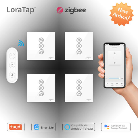 Tuya-interrupteur connecté pour rideau connecté et ZigBee 3.0, pour portail volet roulant, commande vocale requise par Alexa Google Home ► Photo 1/6