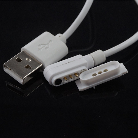 Pogo-connecteur magnétique à broche pour câble USB A prise, 1M, 3 broches, 2.54mm, alimentation à ressort, chargement à ressort, PCB femelle, trou traversant ► Photo 1/5