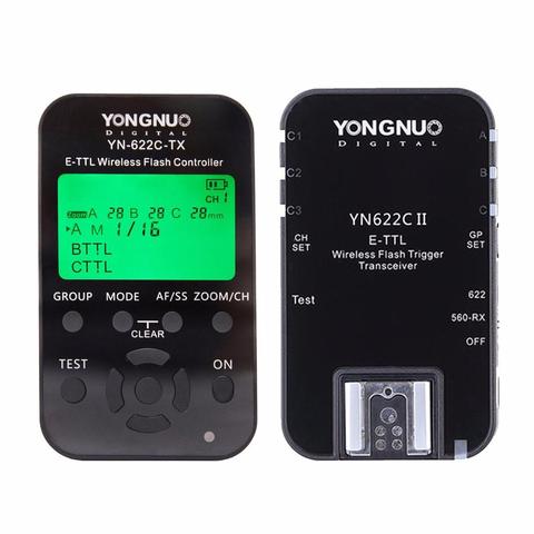 YONGNUO KIT de déclenchement Flash sans fil TTL YN622C YN-622-TX avec synchronisation haute vitesse HSS 1/8000 s pour appareil photo Canon 500D 60D 7D 5 DIII ► Photo 1/6