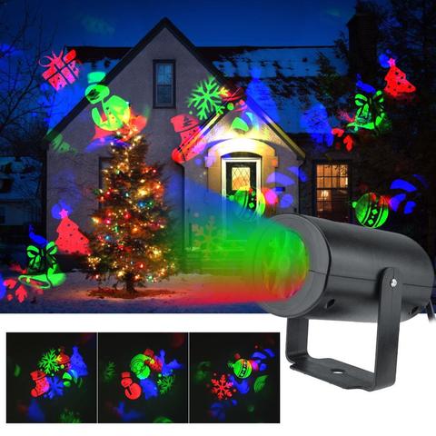 Lumière du projecteur à LED de noël effet d'éclairage de scène Disco Laser flocon de neige lampe de Projection en plein air étanche décor de jardin à la maison ► Photo 1/6