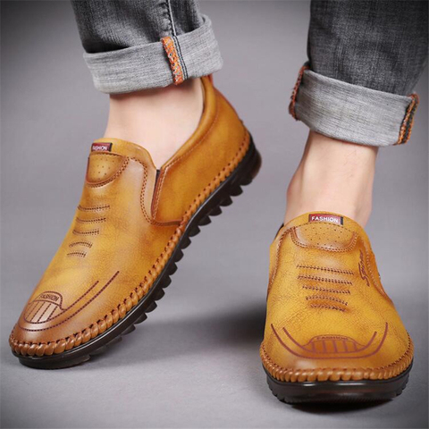 Mocassins de conduite pour hommes, chaussures décontractées en cuir véritable, Oxford, à la mode, 2022 ► Photo 1/6