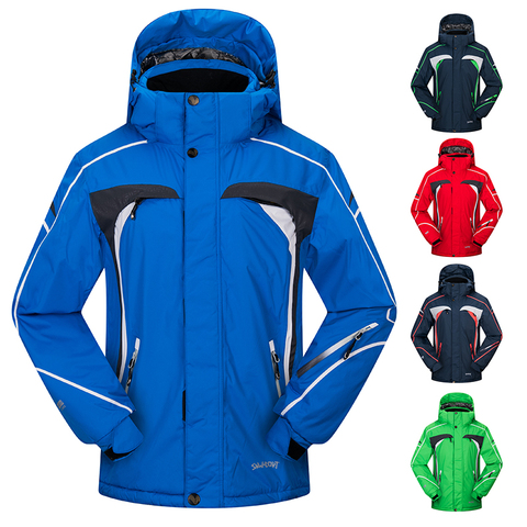 Veste de Ski pour hommes Sports de plein air d'hiver chaud Ski et Snowboard vestes hommes coupe-vent imperméable épaissir manteau de neige à capuche ► Photo 1/6