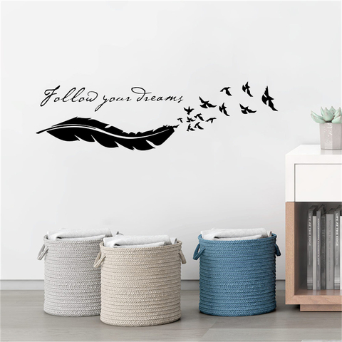 Autocollant mural en vinyle avec plumes d'oiseaux, décoration pour chambre d'enfants ► Photo 1/6