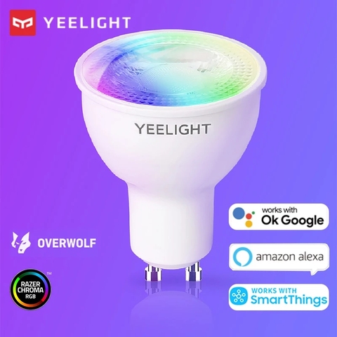 Yeelight YLDP004-A GU10 Colorée Intelligente LED Ampoule W1 Jeu de Synchronisation de la Musique APP Contrôle Vocal Travail Yeelight APP Google Assistant Alexa ► Photo 1/6