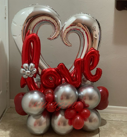 1pc 40 pouces géant creux coeur forme feuille ballons pour saint valentin/mariage fête décorations grande taille rouge coeur hélium globos ► Photo 1/6