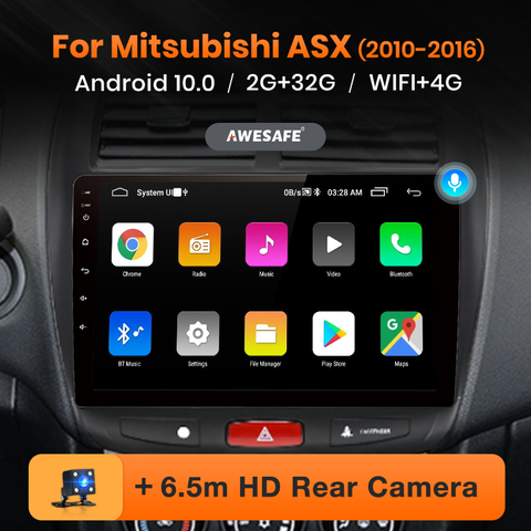 AWESAFE – autoradio PX9 Android 10, Navigation GPS, lecteur multimédia vidéo, sans 2 din, DVD, 2 din, pour voiture Mitsubishi ASX 1 (2010 – 2016) ► Photo 1/6