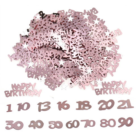 Confettis en or Rose pour anniversaire, 15g/sachet, décor de soirée anniversaire et mariage ► Photo 1/6