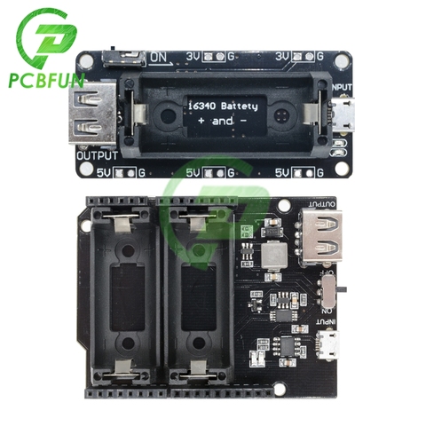 Bloc d'alimentation ESP8266 ESP32, Module de sortie 16340 V 5V pour Arduino UNO R3, double chargeur de batterie au Lithium 3.3 Rechargeable ► Photo 1/6