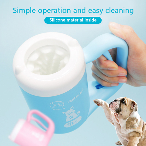 Outil de nettoyage de patte chat pour animaux de compagnie chien lavage des pieds tasse propre manuel rotatif nettoyant tasse Silicone souple pour petits chiens moyens fournitures pour animaux de compagnie ► Photo 1/6