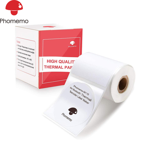 Phomemo M110 multi-usages thermique auto-adhésif rond étiquette carrée pour Phomemo M110 imprimante d'étiquettes imprimable autocollant rouleau de papier ► Photo 1/6