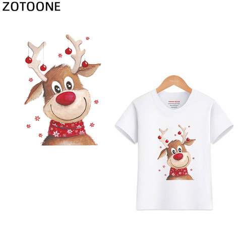 ZOTOONE noël fer sur les transferts de chaleur dessin animé Wapiti Vinly autocollants fer sur les patchs pour vêtements T-shirt sac rideau G ► Photo 1/6