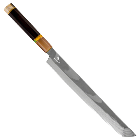 Couteau à Sushi japonais 11 pouces 33 couches en acier damas, couteau de cuisine, Sashimi pour fileter le saumon couper le poisson couteaux Sashimi ► Photo 1/6