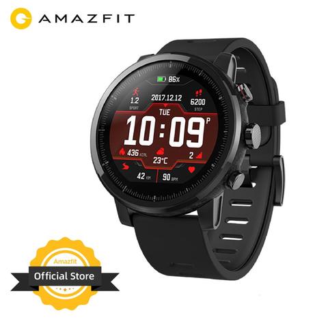 Original Amazfit Stratos Smartwatch montre intelligente Bluetooth GPS compte de calories moniteur cardiaque 50M étanche pour téléphone Android iOS ► Photo 1/5