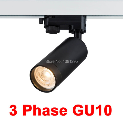 1 pièces LED Rail Spots GU10 montage plafond éclairage sur Rail spot 1 3 phases Fase 2 4 fils blanc noir Tracklight luminaire ► Photo 1/6