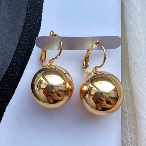 Mode femme boule-forme boucles d'oreilles bohême créatif blanc/doré boule goutte boucle d'oreille bijoux meilleur cadeau pour un ami ► Photo 1/6