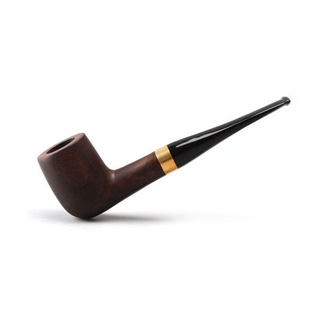 RU-Pipe en bois d'ébène faite à la main, noir, filtre pour tabac, 9mm, cadeau pour grand-père ac0015 ► Photo 1/6