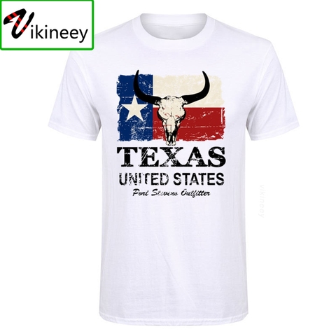 Pas cher offre spéciale en gros de base rétro à manches courtes coton états-unis amérique Texas drapeau hommes t-shirt Vintage col rond t-shirts ► Photo 1/6