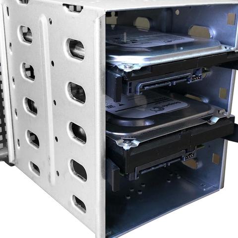 5 fentes 3.5 pouces boîtier de disque dur SATA SAS HDD Cage support dur pilote plateau Caddy avec espace de ventilateur HDD support de boîtier de disque dur ► Photo 1/6