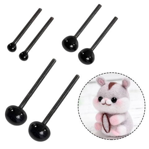 LMDZ – Mini sac en verre noir pour les yeux, 100 pièces, 2/3/4mm, feutrage pour ours, animaux, accessoires de poupées, jouets en peluche, accessoire pour filles ► Photo 1/6