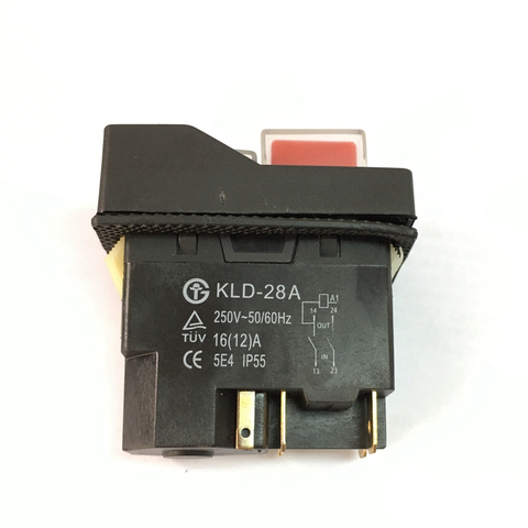 1PC AC250V 16A étanche électromagnétique bouton poussoir 4/5Pin KJD17 KLD-28ACK-21 220-240V protection démarreur interrupteur de sécurité ► Photo 1/3