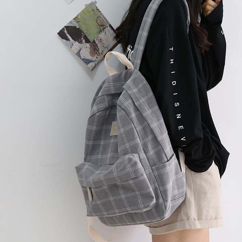 Sac à dos au design simpliste pour femme, à motif rayures très tendance, idéal pour l'école ou les voyages, convient parfaitement à un adolescent ► Photo 1/6