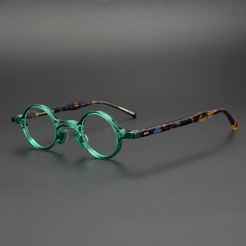 Acétate de luxe petit rond lunettes cadre hommes femmes Vintage rétro optique lunettes cadre Prescription montures de lunettes lunettes ► Photo 1/6