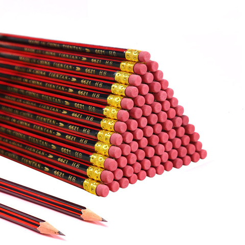 10 pièces/20 pièces/30 pcs/Lot crayon de croquis crayons de plomb en bois HB crayon avec gomme pour les enfants apprennent à dessiner crayon ► Photo 1/6