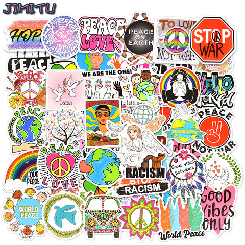 Autocollants amour et paix, 50 pièces, Graffiti esthétique Hippie, autocollant sur ordinateur portable, Skateboard, valise, papeterie de vélo, en vinyle pour enfant ► Photo 1/6