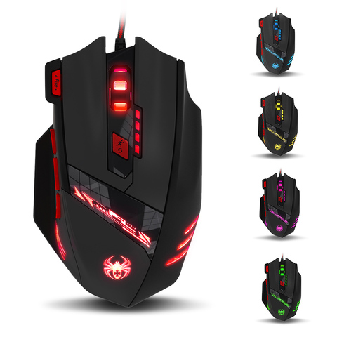 Souris Gaming filaire, 9200DPI, 8 boutons, en métal, Design manuel, réglage de la couleur claire, LED USB, pour PC et ordinateur portable ► Photo 1/6