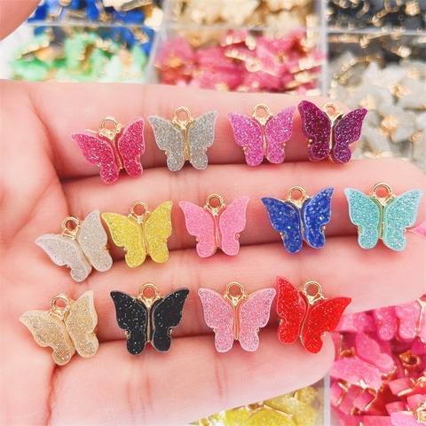 Peixin – lot de 10 breloques papillon, accessoires de bricolage, boucles d'oreilles, fournitures de fabrication de bijoux, papillon coloré, vente en gros ► Photo 1/6