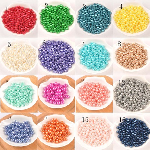 Perles rondes en acrylique 3-10mm, 23 couleurs, boules d'espacement, adaptées aux bijoux faits à la main ► Photo 1/6