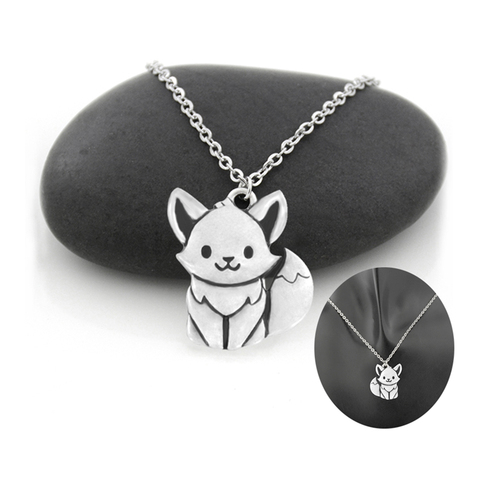 Nouveau Boho mignon minuscule Simple renard pendentif collier pour les femmes en acier inoxydable longue chaîne Animal amant collier ras du cou bijoux cadeau ► Photo 1/6