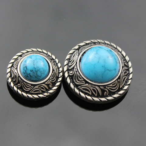 Ensemble de boutons de décoration | Artisanat, pierre turquoise, argent vintage motif vis sculptées rivet, portefeuille 20mm 25mm 5 pièces/lot ► Photo 1/5