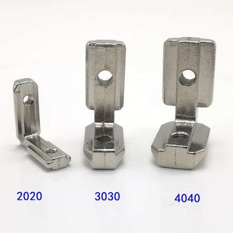 Connecteur d'angle intérieur en forme de L avec vis, 2 à 10 pièces, profilé en aluminium, fente en T, 2022 3030 4040 ► Photo 1/3