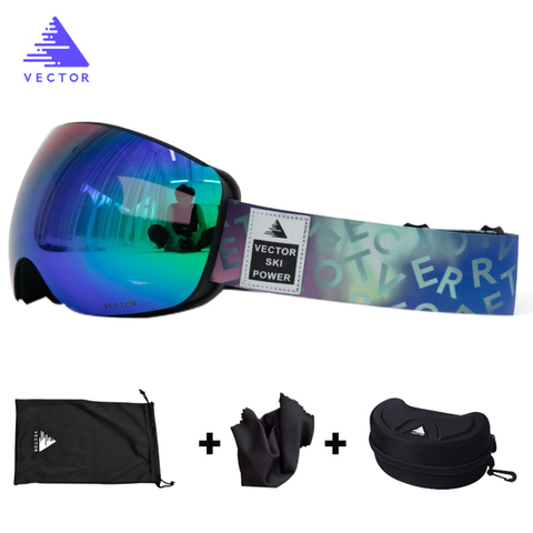 Lunettes de Ski OTG sans monture lentilles sphériques aimant Interchangeable lentille Ski lunettes de neige hommes femmes UV400 revêtements Anti-buée ► Photo 1/6