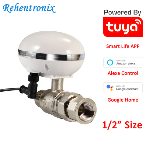 Alexa Google commande vocale Tuya Smart WiFi contrôle gaz intelligent vanne d'eau WiFi contrôleur d'arrêt 1/2 pouces taille de tuyau ► Photo 1/6